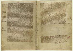 Verse über die Magna Carta in der Chronik der Abtei Melrose von Historical Document