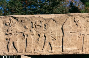 Relief aus Kultepe (Kanesh), Kappadokien, Türkei, Hethitische Zivilisation, 3. Jahrtausend v. Chr.