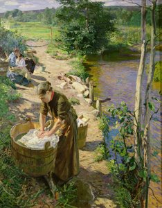 Wäsche am Fluss, Sandvika