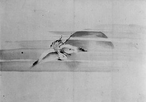 Kranich und Sonne, 19. Jahrhundert von Hokusai School.