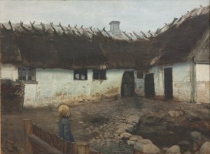 Vor einem Bauernhaus von Holger Møller