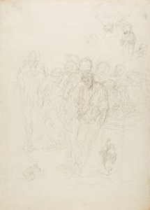 Eine Gruppe von Männern und andere Skizzen, 1857