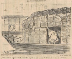 Zu vermieten, Junggesellenwohnungen zwischen von Honoré Daumier