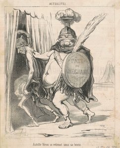 Achille Véron zieht sich in sein Zelt zurück von Honoré Daumier