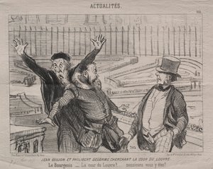 Aktualitäten (Platte 164): Jean Goujon und Philibert Delorme suchen den Hof des Louvre