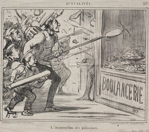 Actualities Nr. 557: Der Aufstand der Konditoren, 1858 von Honoré Daumier