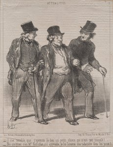 Actualities No. 7: Es scheint mir, dass ich dort einen kleinen Hund bemerke, der nicht angeleint ist!, 1852 von Honoré Daumier