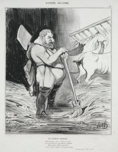 Alte Geschichte, Tafel 26: Der Stall des Augias, 25. September 1842 von Honoré Daumier
