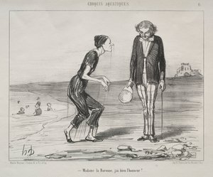 Aquatische Skizzen, Platte 8: Madame la Baronne, es ist mir eine Ehre... von Honoré Daumier