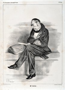 Werk von Honore Daumier (1808-1879). Charivari stammt aus dem Jahr 1833: Serie Celebrites de la caricature M. Guiz... MUSEUM DER SCHÖNEN KÜNSTE - PALAST LONGCHAMP, MARSEILLE von Honoré Daumier