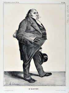 Charivari von 1833: Serie Celebrites de la Caricature. M. Barthe. MUSEE DES BEAUX ARTS - PALAIS LONGCHAMP, MARSEILLE von Honoré Daumier