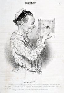 Werk von Honore Daumier (1840): Serie MONOMANES Le Betophile „Das höchste Glück des Betophilen ist es, zu Hause eine kleine Menagerie zu komponieren, in der er sein Leben verbringt. Das Sprichwort „Sag mir, wer dich heimsucht, und ich sage dir, wer du bist von Honoré Daumier