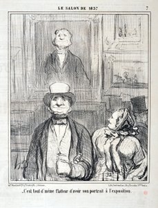 Werk von Honore Daumier (1857): Serie SALON DE 1857 „Es ist immer noch schmeichelhaft, sein Porträt auf der Ausstellung zu haben“