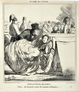 Besuch der Zelte der Turcos. - Hier!... Sie schlafen wie gewöhnliche Menschen... von Honoré Daumier