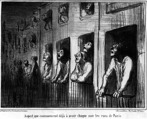Aspekt, den die Straßen von Paris jede Nacht bereits zu haben beginnen, Karikatur über den Kometen von 1857 von Honoré Daumier (1808-1879). Charivari