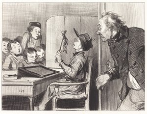Warte... ich werde dir geben... vom Schulmeister von Honoré Daumier
