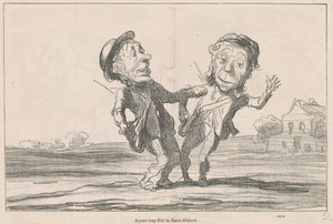 Zu viel den Hubertus gefeiert von Honoré Daumier