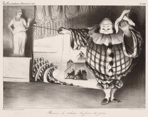 Senkt den Vorhang, die Posse ist (aus: La Caricature no. 201, 11.09.1834) von Honoré Daumier