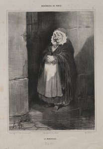 Böhmen von Paris, Platte 15: Der Fußgänger oder Die große kranke Frau, 1841 von Honoré Daumier