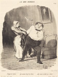 Schneiderbandit... noch ein Anzug... enger gemacht! von Honoré Daumier