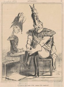 Es läuft nicht ... wie er es möchte von Honoré Daumier
