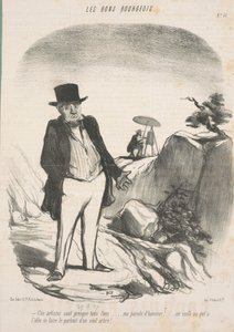 Diese Künstler sind fast alle verrückt... Mein Ehrenwort!... Da ist einer, der die Idee hat, das Porträt eines alten Baumes zu machen! von Honoré Daumier