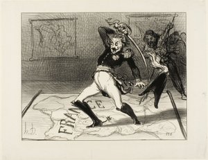 Kaiser Nikolaus arbeitet in seinem Kabinett, Platte 94 aus Actualités, 1850 von Honoré Daumier