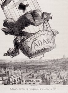 Gaspard Felix Tournachon genannt Felix Nadar (1820-1910) erhebt die Fotografie zur Kunst. Lithografie basierend auf einer Zeichnung auf Papier. Dim: 29x41cm. von Honoré Daumier