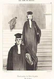 Große Treppe des Justizpalastes. Vorderansicht von Honoré Daumier