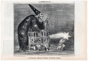 Der Komet von 1857, Der deutsche Astronom lässt eine berühmte Ente los, aus Le Charivari, veröffentlicht 1858