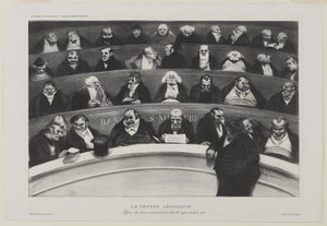 Le Ventre Législatif: Aspect des bancs ministériels de la chambre improstituée de 1834 von Honoré Daumier