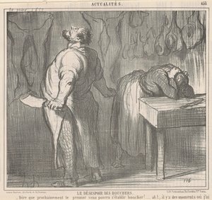 Die Verzweiflung der Metzger von Honoré Daumier