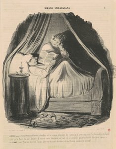 Der Ehemann liest: wir lagen sanft... von Honoré Daumier