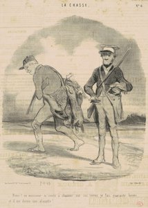 Danke! Dieser Herr lädt mich zum Jagen ein ... von Honoré Daumier