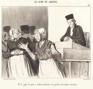 Herr Friedensrichter hat seine Entscheidung getroffen... von Honoré Daumier