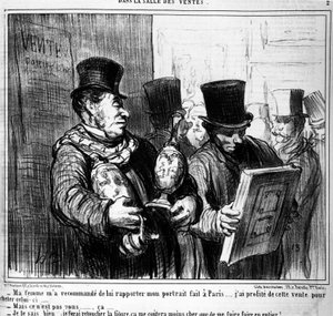 Meine Frau hat mir empfohlen, ihr mein Porträt aus Paris mitzubringen... Ich habe diese Gelegenheit genutzt, um dieses hier zu kaufen... -Aber das bist nicht du... - Ich weiß das, ich lasse das Gesicht retuschieren, es wird mich weniger kosten, als es mach
