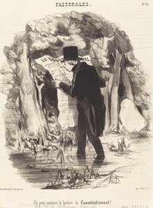 Wohin das Lesen des Constitutionnel führen kann von Honoré Daumier