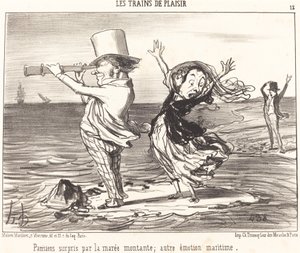 Pariser überrascht von der Flut... von Honoré Daumier