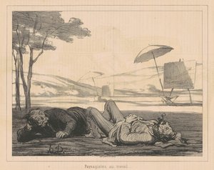 Landschaftsmaler bei der Arbeit von Honoré Daumier