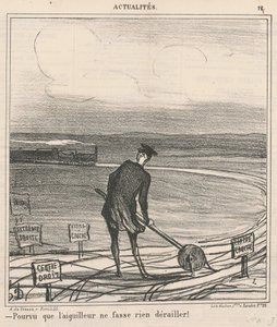 Hoffentlich bringt der Weichensteller nichts zum Entgleisen! von Honoré Daumier