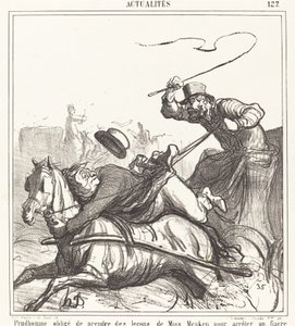 Prudhomme muss Unterricht nehmen... von Honoré Daumier