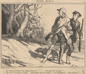 Que diable peut-il bien y avoir dans ce fourré-là? ... von Honoré Daumier