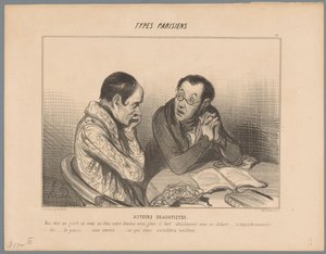 Schriftsteller rät Kollegen, sich von seiner Frau zu trennen Auteurs dramatiques Pariser Typen Types Parisiens von Honoré Daumier
