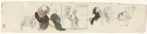 Skizzen verschiedener Figuren, drittes Viertel des 19. Jahrhunderts von Honoré Daumier