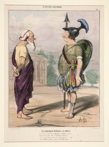 Telemach kehrt zur Tugend zurück. Sein Herz, das zu lange von Eucharis besetzt war von Honoré Daumier