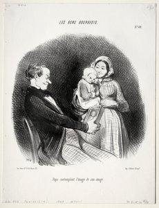 Der gute Bourgeois, Platte 40: Papa betrachtet ein Abbild seines Abbilds, 1847