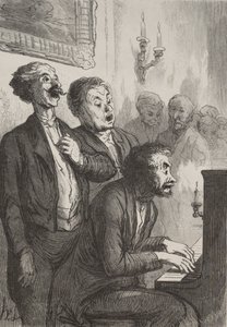 Die Sänger: Die Sänger im Salon von Honoré Daumier