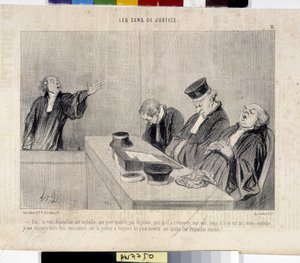 Die Leute der Justiz. Karikatur von Honore Daumier, aus der Zeitung Le Charivari von Honoré Daumier