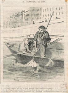 Halt fest, Gaspard... er wird ertrinken... von Honoré Daumier