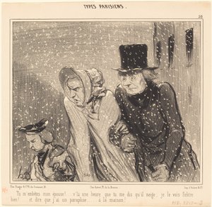 Du nervst mich, meine Frau!... es ist schon eine Stunde... von Honoré Daumier